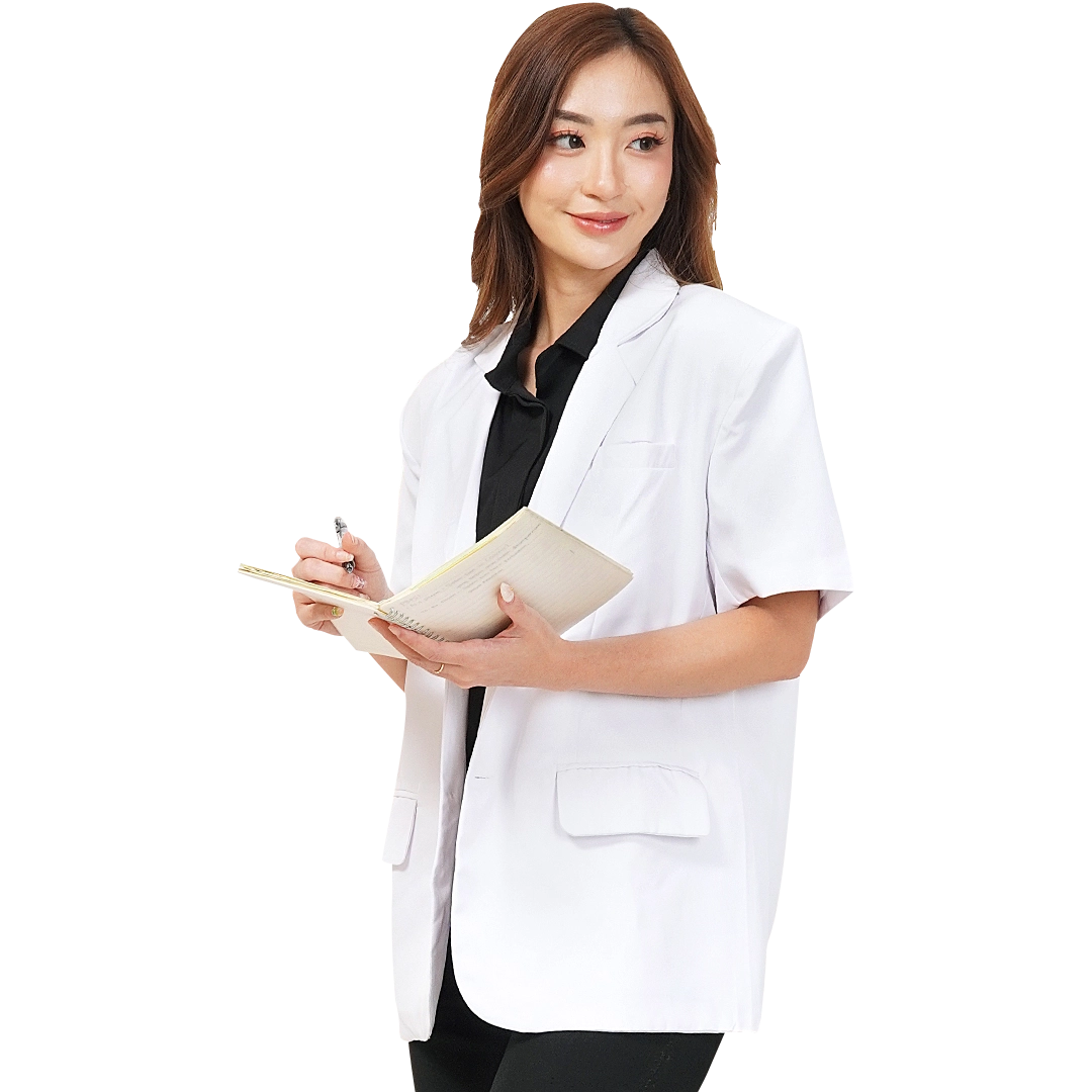 jas dokter lengan pendek